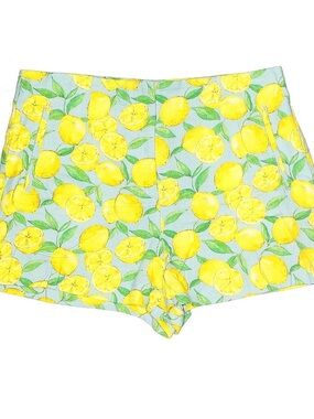 Zara Lemon-Print Cotton Bermuda Shorts - Yellow & Green
